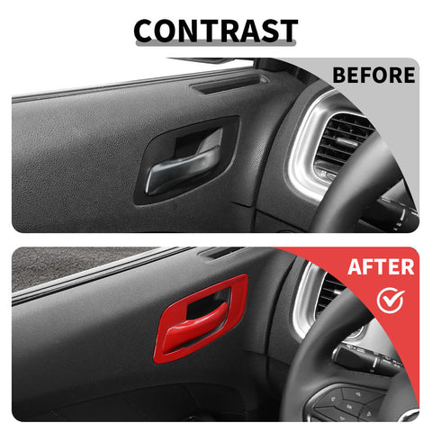 For 2011+ Dodge Charger/Chrysler 300C Interior Door Handle Ring Bowl Frame Decor Cover Trim Bezels