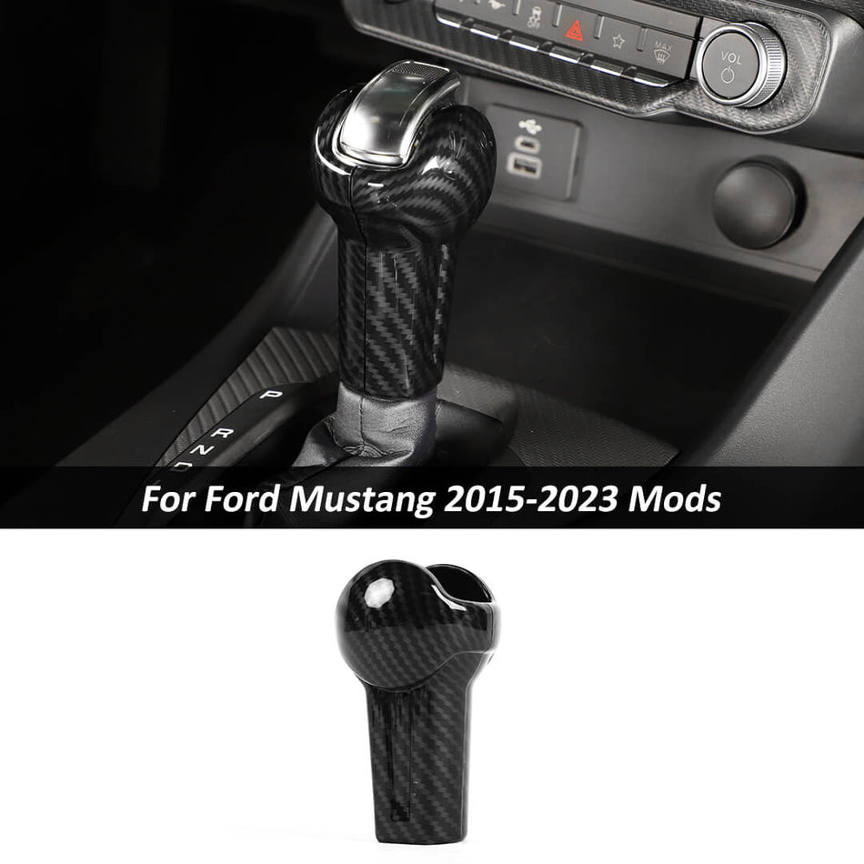 For 2015+ Ford Mustang Center Console Gear Shift Head Knob Cover Trim