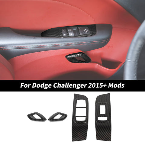For 2015+ Dodge Challenger Car Inner Door Handle Window Switch Panel Trim Cover