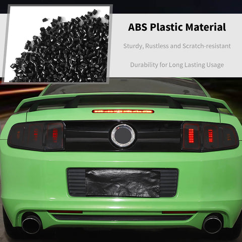 For 2010-2012 Ford Mustang Smoked Black Rear Tail Light Lamp Cover Guard Trim Bezels