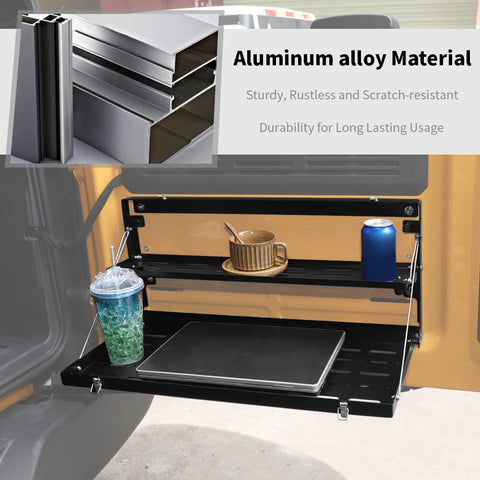 For 2021+ Ford Bronco Double Layer Rear Door Tailgate Table Shelf Storage Rack