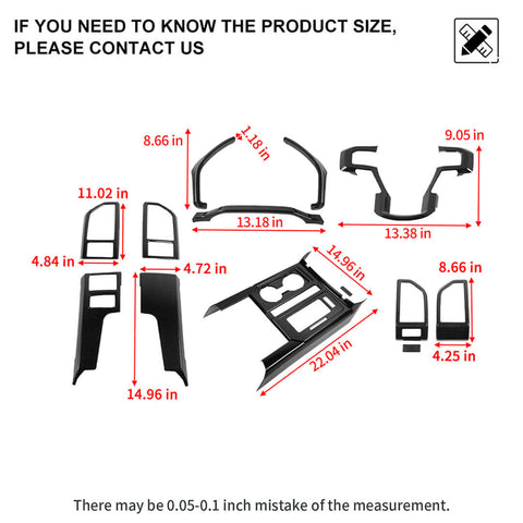 For 2015-2020 Ford F150 Interior Center Console Gear Shift Trim Cover Kit