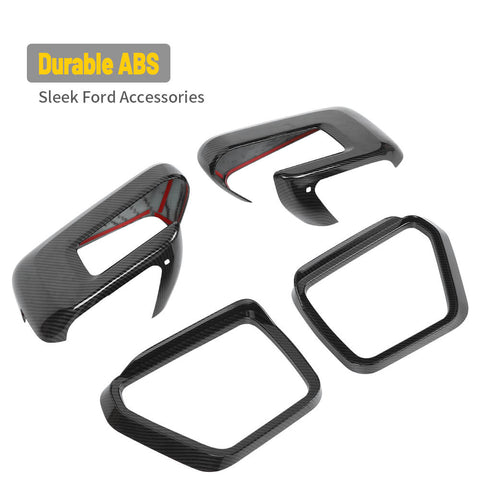 For 2021+ Ford F150 Rear View Mirror Shell & Rain Eyebrow Cover Trim Frame Kit