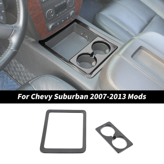 For 2007-2013 Chevy Avalanche/Tahoe/Suburban/GMC-YUKON/SIERRA Center Console Front Water Cup Holder Frame Decor Cover Trim Bezel