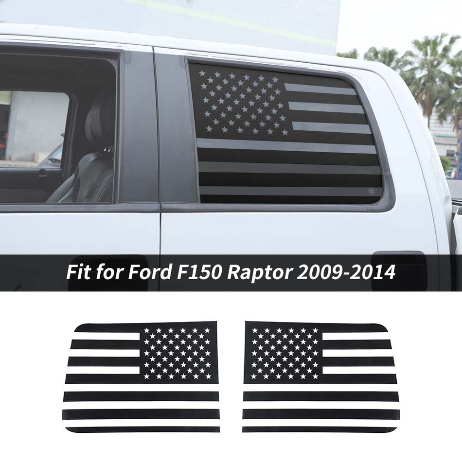 For 2009-2014 Ford F150 Raptor Rear Side Window US Flag Decals Stickers
