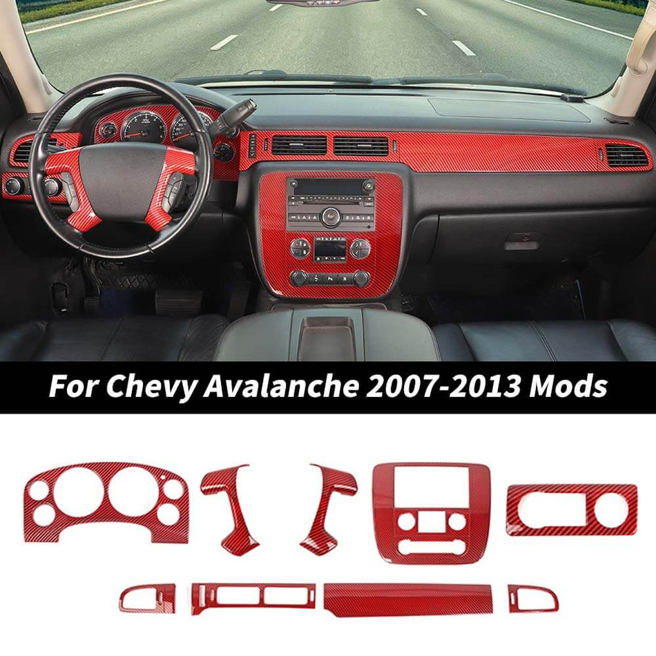 For 2007-2013 Chevy Avalanche/Tahoe/Suburban/GMC-YUKON/SIERRA Interior Center Console Dash Cover Trim Kit (9 pcs)