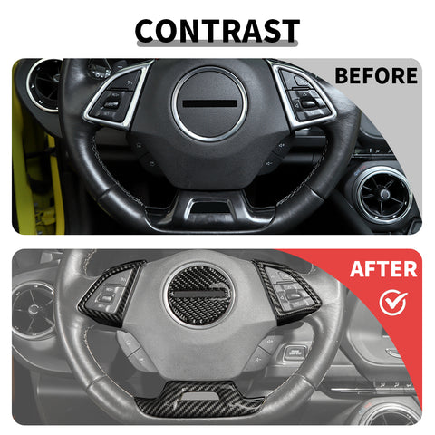 For 2017+ Chevy Camaro 4 x Car Steering Wheel Decor Frame Trim Cover