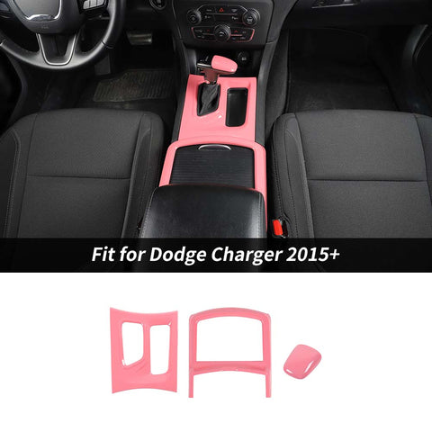 Gear Shift Knob Head Panel & Cup Holder Trim For Dodge Charger 2015+ Accessories | CheroCar