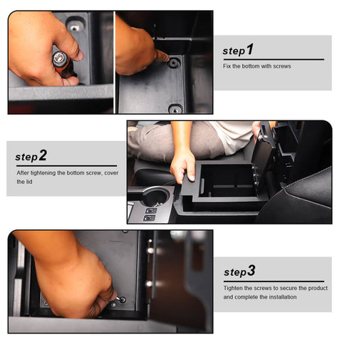 For 2010-2023 Toyota 4Runner Center Console Safe Box Armrest Storage Combination Lock Box