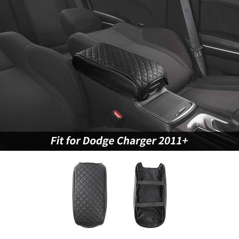 Center Console Cover Armrest Box Leather Pad Cover For Dodge Charger/Chrysler 300C 2011+ Accessories | CheroCar