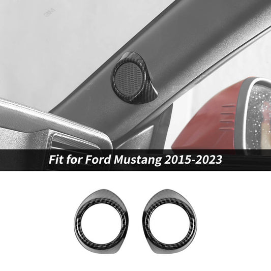 For 2015-2023 Ford Mustang Interior A-pillar Speaker Cover Trim Decor