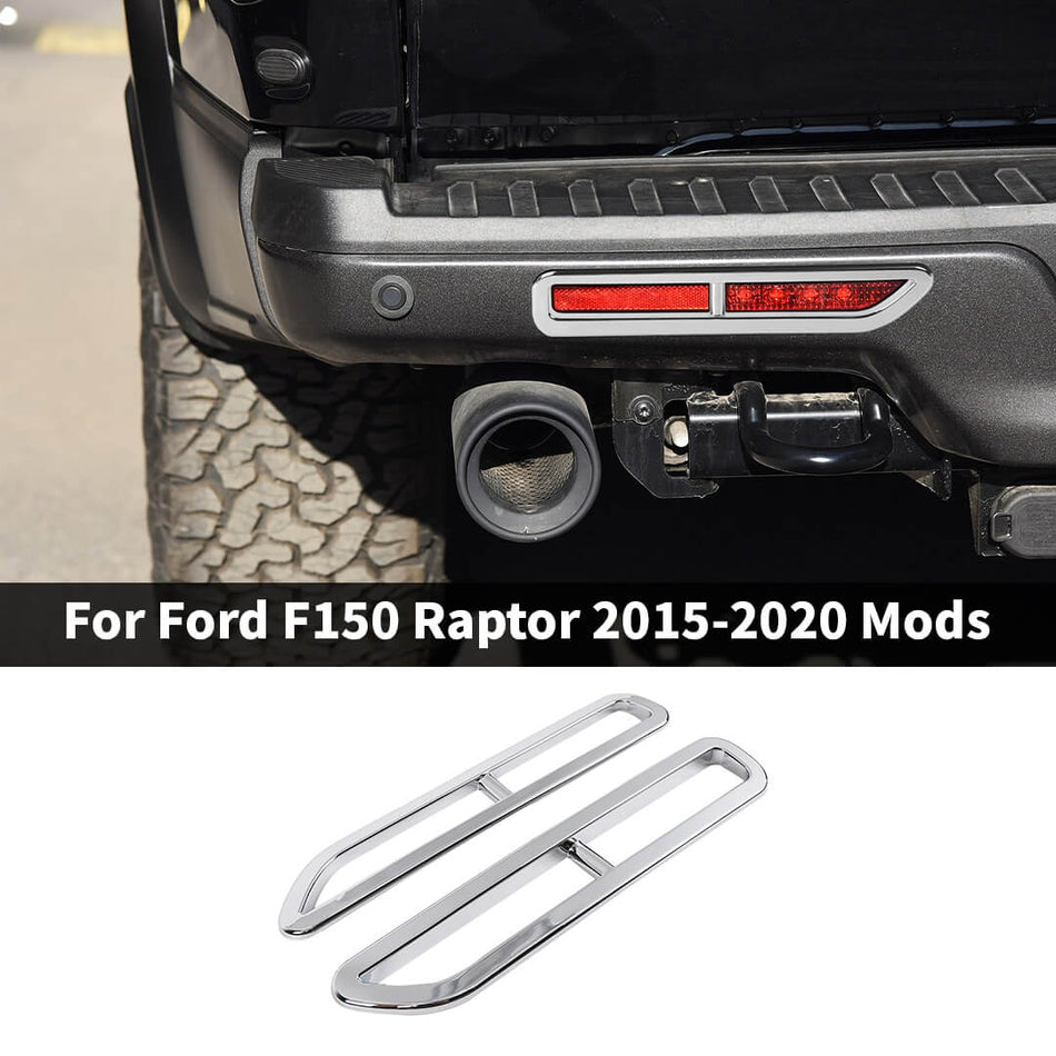 For 2015-2020 Ford F150 Raptor Exterior Rear Bumper Fog light Lamp Cover Trim (2 pcs)