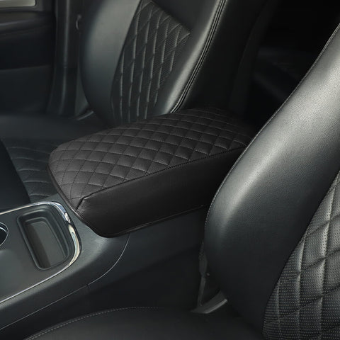 For 2011+ Dodge Durango Leather Armrest Box Protector Decor Cover Trim