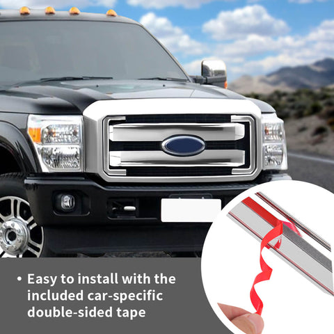 For 2011-2016 Ford F250/F350/F450/F550 Exterior Front Mesh Grille Trim Cover