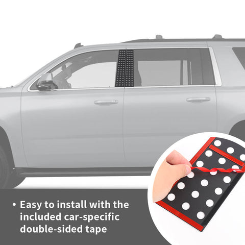 For 2015-2019 Chevy Suburban/Tahoe/GMC Yukon Window Pillar Posts Cover Trim US Flag