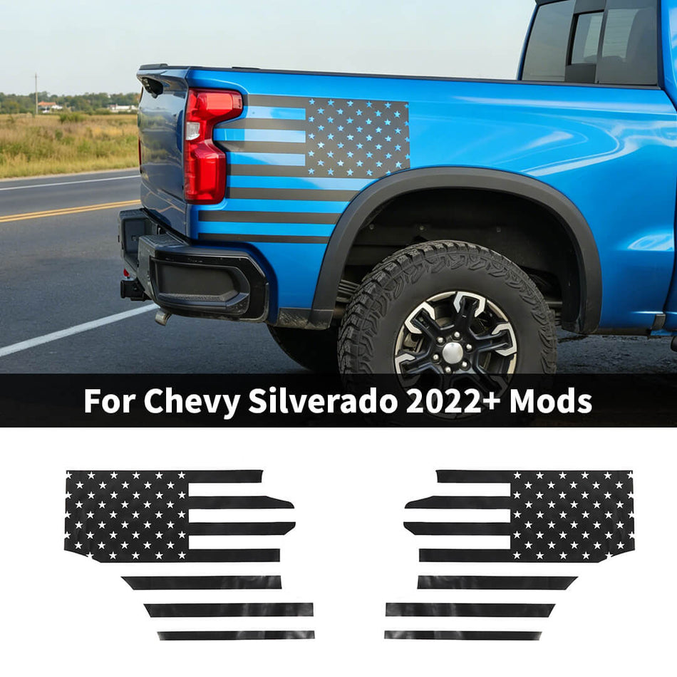 For 2022+ Chevy Silverado Rear Body Side Fender Sticker Decals Cover Trims (2 pcs)