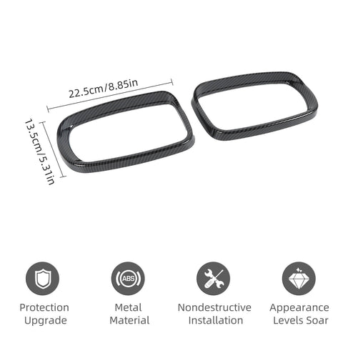 For 2011+ Dodge Charger light Green Rearview Mirror Rain Eyebrow Frame Trim