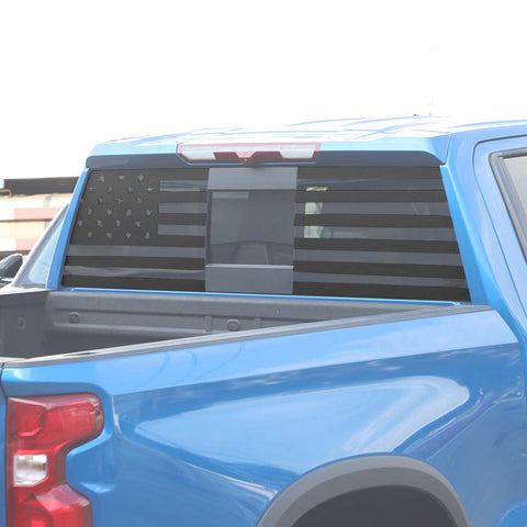 For 2019+ Chevy Silverado Rear Window Sticker Decal Trim US Flag