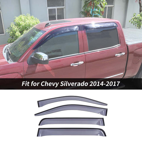 Window Visor Vent Shield Rain Guard Deflector For Chevy Silverado/GMC Sierra 2014-2017 Accessories | CheroCar