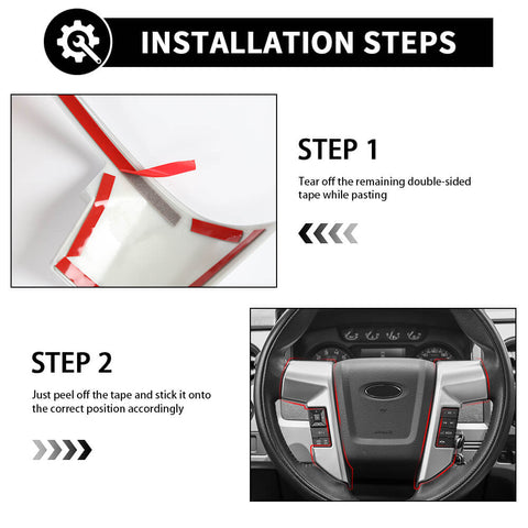 For 2013-2014 Ford F150 Raptor 14 x Steering Wheel / Window Control Panel / Center Console Knob Trim Kit