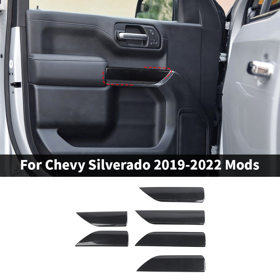 For 2019-2022 Chevy Silverado/GMC Sierra 6 x Interior Car Door Panel Trim Cover