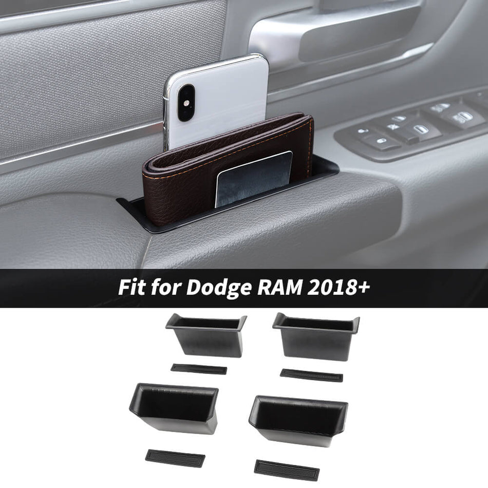 For 2018+ Dodge Ram Interior Side Door Armrest Handle Storage Box Organize