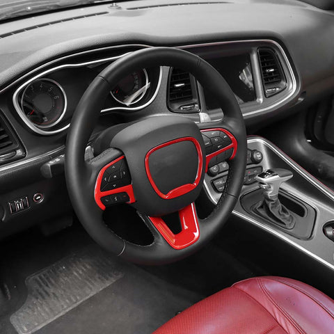 34 x Inner Full Set Decoration Cover Trim Kit For Dodge Challenger 2015+ Red Accessories | CheroCar