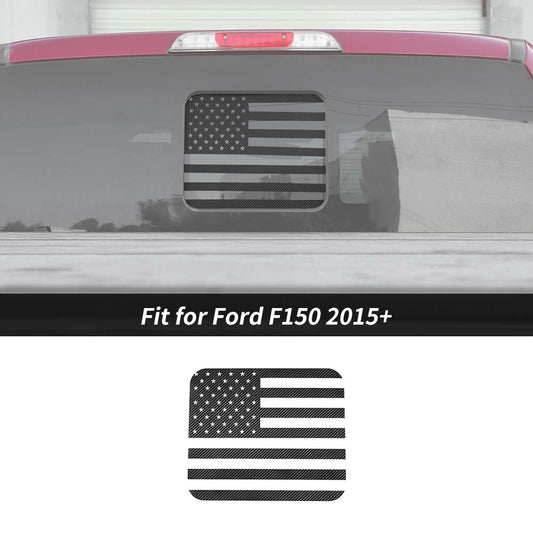 For 2015+ Ford F150 Black Rear Row Middle Window Decal Sticker US Flag