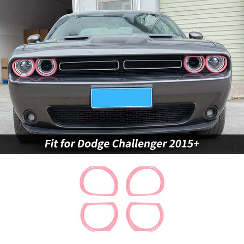 Front Headlight Lamp Cover Trim Bezels For Dodge Challenger 2015+ Accessories | CheroCar