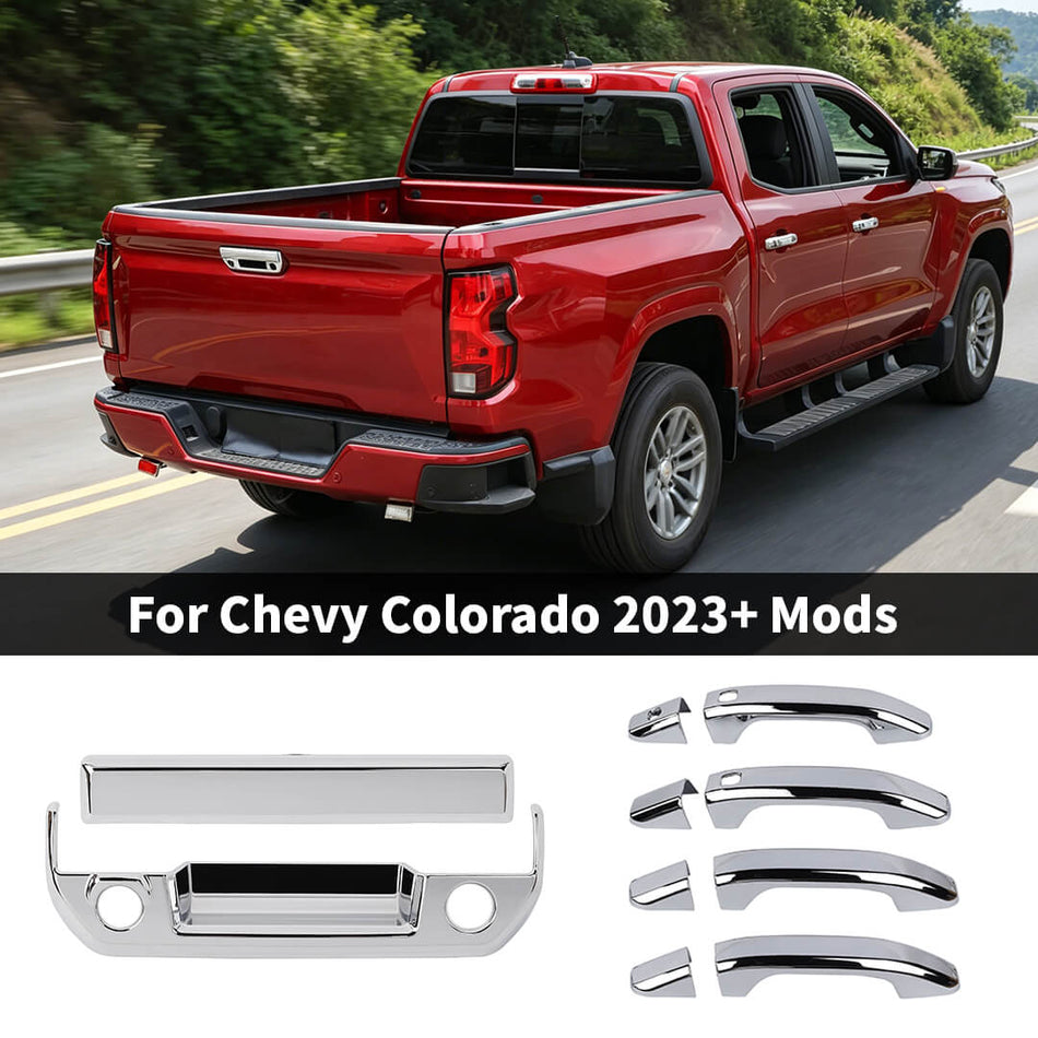 For 2023+ Chevy Colorado/GMC-CANYON Rear Tailgate & Door Handle Shell Trim Cover (5 pcs)
