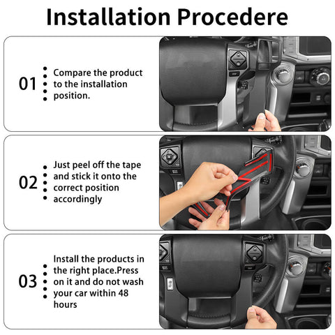 For 2010-2023 Toyota 4Runner Steering Wheel Cover Decor Trim Bezel Frame