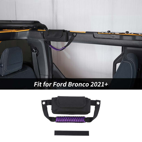 Rear Top Roll Bar Grab Handle Storage Bag Pocket For Ford Bronco 2021+ Accessories | CheroCar