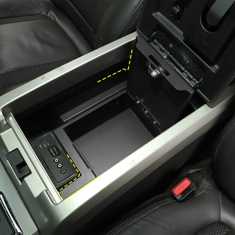 For 2009-2014 Ford F150 Raptor Center Console Safe Organizer Lock Box Safe Vault