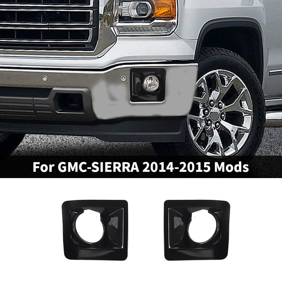 For 2014-2015 GMC-SIERRA Front Fog Light Lamp Trim Cover Decor Bezels (2 pcs)