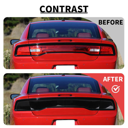 For 2011-2014 Dodge Charger Smoked Rear Taillight Backlight Lamp Decor Cover Trim