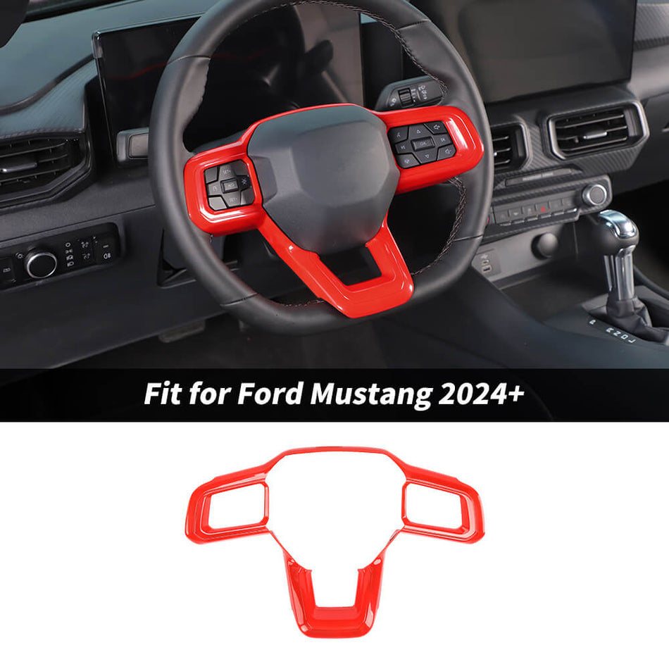 For 2024+ Ford Mustang Interior Steering Wheel Cover Panel Trim
