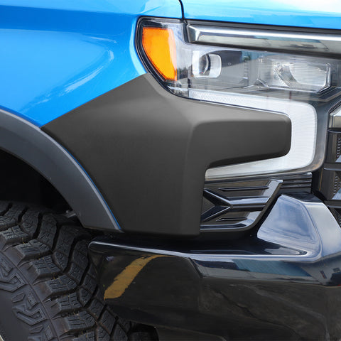 For 2022+ Chevrolet Silverado Black Front Grill Side Fender Wrap Corner Cover Trim