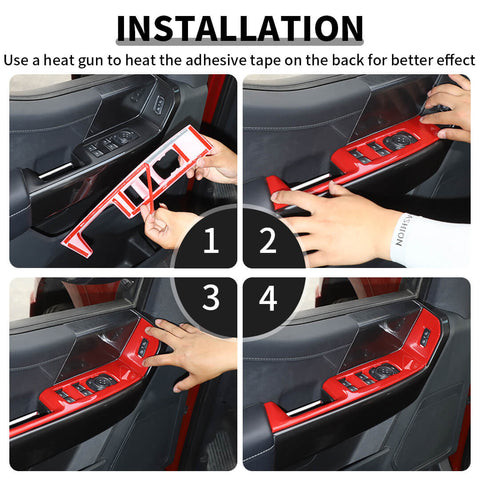 For 2021+ Ford F150 Interior Front Door Window Lift Switch Panel Trim Cover