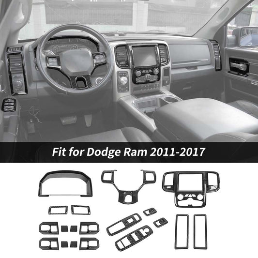 For 2011-2017 Dodge Ram 4 Door 19 x Center Console Decoration Cover Trim Kit