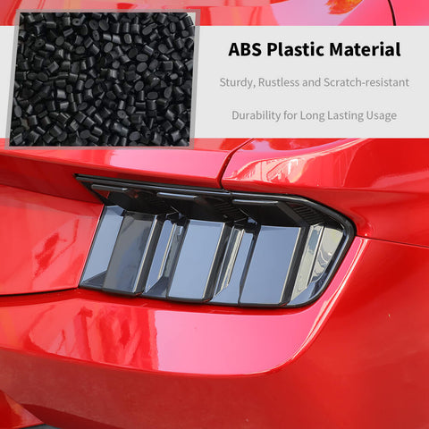 For 2024+ Ford Mustang Sides Rear Tail Light Trim Overlay Bezel Smoked Black