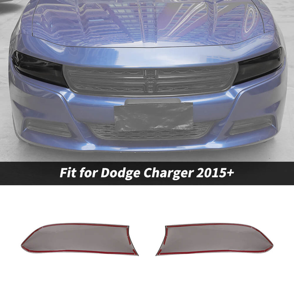 For Dodge Charger 2015+ Front Headlight Headlamp Protection Decoration Cover Trim