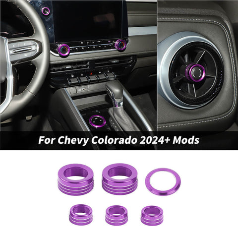 For 2024+ Chevy Colorado Center Console 4WD AC Knob Adjust Ring Trim Cover