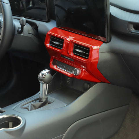 For Ford Mustang 2024-2025 Red Mustang Center Console Air Vent Outlet Frame Cover