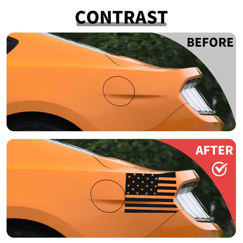 For 2015+ Ford Mustang Rear Fender Trim Sticker American Flag