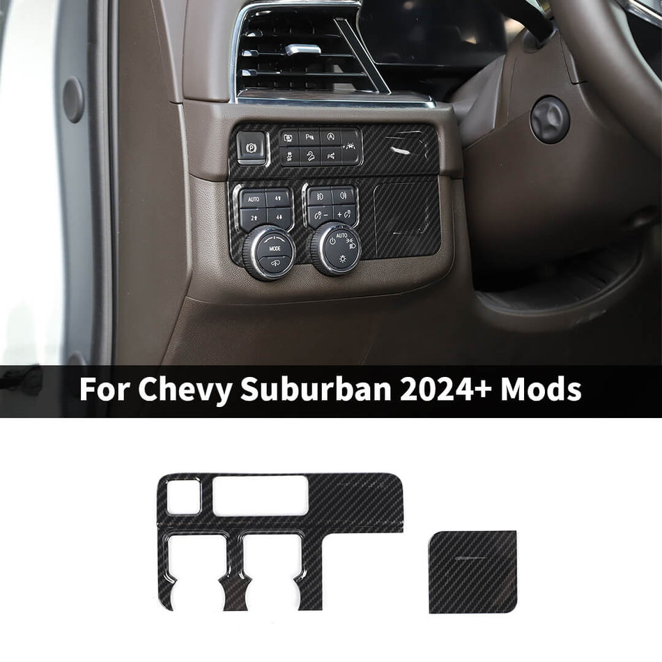 For 2024+ Chevy Suburban/Tahoe Interior Center Console Headlight Switch Panel Trim Cover (2 pcs)