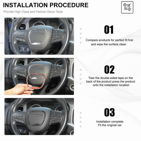 For 2015+ Dodge Charger Center Console Steering Wheel Dash Panel Cover Trim