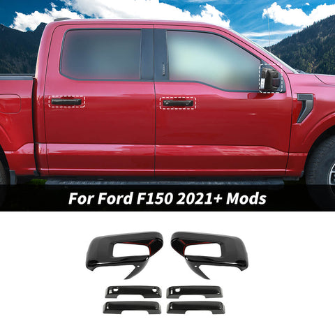 For 2021+ Ford F150 Rearview Mirror Shell Door Handle Cover Trim