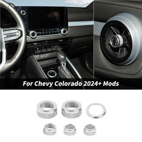 For 2024+ Chevy Colorado Center Console 4WD AC Knob Adjust Ring Trim Cover