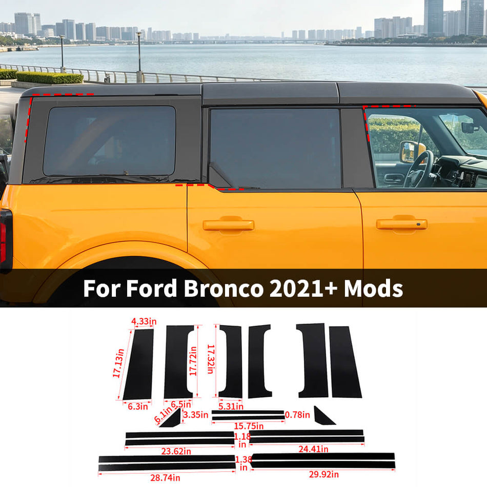 For 2021+ Ford Bronco B-pillar Rear Window Frame Pillar Decal