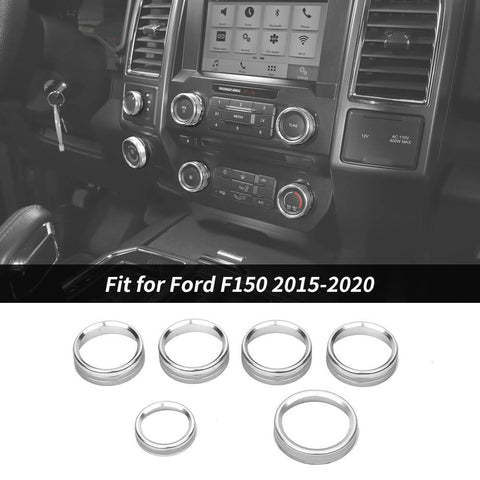 For 2015-2020 Ford F150 XLT Air Conditioner & Audio Switch Decor Ring Cover Trim